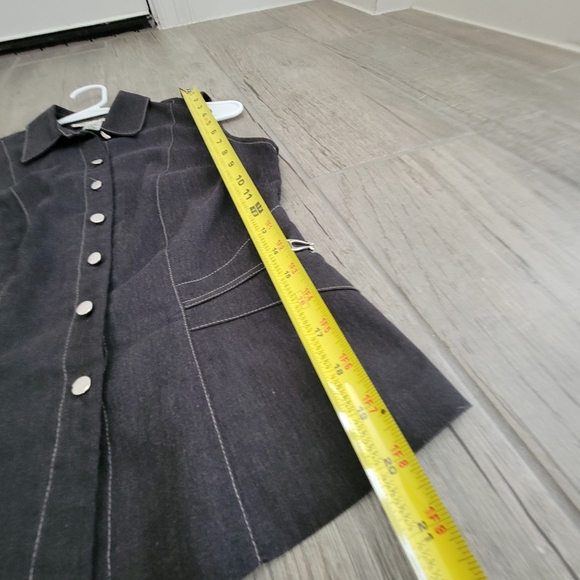 DAWN JOY VINTAGE PANTSUIT VEST CAREER WORK SILVER GRAY SIZE 3/4 - Picture 7 of 11